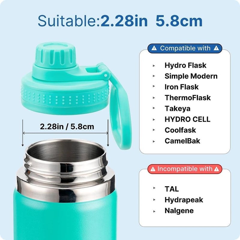 Prurex Replacement Spout Lid for Hydro Flask Wide Mouth Bottles (12/16/18/22/32/40/64oz) – 2.28" Leak-Proof Sports Cap Accessory, Secure Fit - Image 4